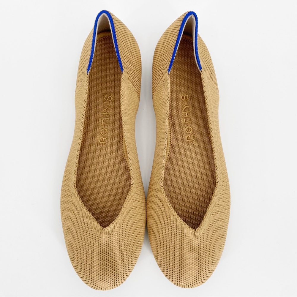 Rothy's Tan and Blue Flats